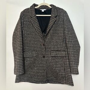 Oversized Soft-Brushed Tweed Blazer